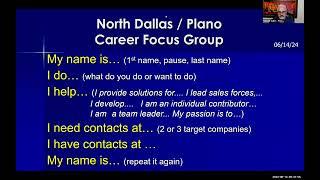 North Dallas / Plano CFG - 6/14/24 - "Informational Interviewing" with Walt Glass