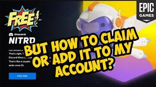 How add Epic Games free Discord nitro to your account?