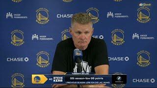 PostGame Interview | Steve Kerr on Warriors' continued free throw issues in 102-99 loss to Clippers