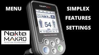 Nokta Makro Simplex Features, Settings and Menu