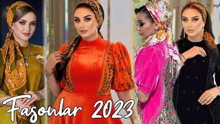 Turkmen fashion shirt designs 2023 | National dresses for brides | Dresses for women