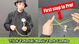 [First step to Pro!] Basic Tech Combo [REWIND Yo-Yo Trick Tutorial] #yoyo #yoyotricks #tutorial