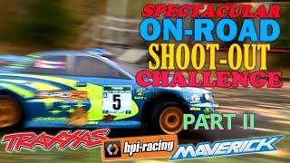 On-Road Shootout Part II - Traxxas VS. HPI VS Maverick RC! Fastest RC Street Cars in the Track!