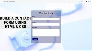 Learn how to create Contact Form with HTML and CSS