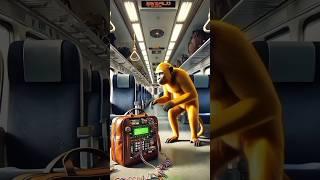The monkey lived in the desert, one day he board a train and an accident occur #ai #monkey #train