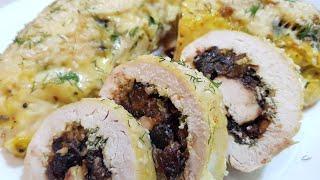 Куриный Рулет С Черносливом Самое БЫСТРОЕ ВКУСНОЕ ГОРЯЧЕЕ или ЗАКУСКА