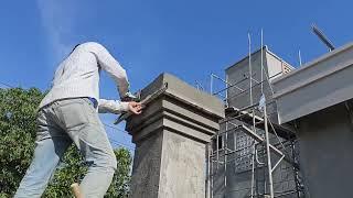 Construction Technology Of Decoration Pillar Head Moulding - Using Sand Cement