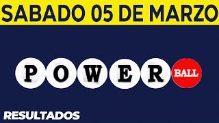 Resultado del sorteo de Powerball del Sábado 5 de Marzo de del 2022.