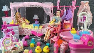 13 Minutes Satisfying with Unboxing Cute Barbie Bedroom Collection,Table Dress Toy Set Review | ASMR