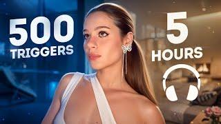 500 TRIGGERS IN 5 HOURS (no talking)  ASMR *tapping, scratching, mouth sounds, water globes, cork*