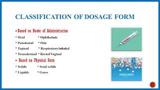 Pharmaceutical Dosage Forms| Dosage Forms of Drugs | Different Types of Dosage Forms| Pharmaceutics