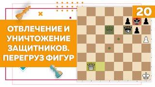 Отвлечение и уничтожение защитников. Перегруз фигур в шахматах | Chess Up! School #20