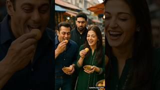 Salman Khan and Aishwarya Rai eat  pani puri in bazaar and Abhishek bachchan looks very angry | AI