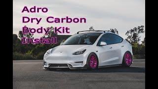 Tesla Model Y: Adro prepreg dry carbon full body kit install