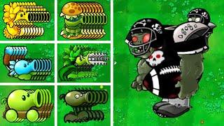 PVZ 1 Hybrid Challenge - 5 All Hybrid Peashooters Vs 1 Giga Football Gargantuar - Who Will Win?