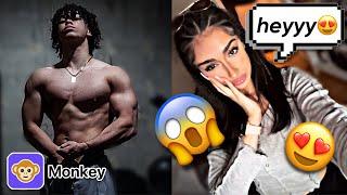 BODYBUILDER FLEXES TO GET GIRLS ON MONKEY