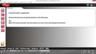 Delphi Ds 150 - Renault Scenic 3 - Rear brake - Activation Maintenance Mode