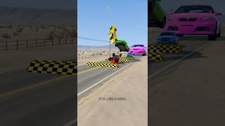 Small To Giant Cars vs Three Mega Large Speed Bumps #53