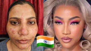 Indian  To Nigerian Bridal Makeup  Long Lasting  Pigmentation Skin Makeup / Makeup Tutorial ️