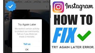 How to Fix Try Again Later Error in Instagram | How to fix action blocked on instagram