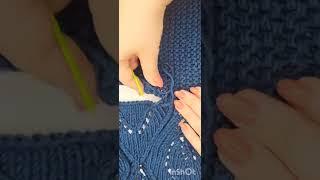 Идеальный шов для рукава #shorts #вязаниеспицами #вязаниедляначинающих