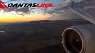 QantasLink Airbus A220 Melbourne Airport Landing at Summer Dusk [VH-X4A: Minyama Kutjara Tjukurpa]