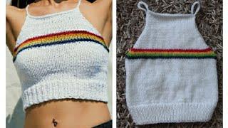 Crop tops/Tang top - quick & easy to knit. Nepali Bunai