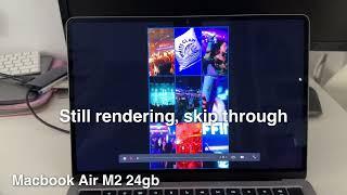 Macbook Air M2 vs Macbook Pro M4 Max Davinci Resolve playback comparison