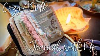 Tiny Beach Art Diary ️  Light Academia Journal with Me | ASMR No Talking