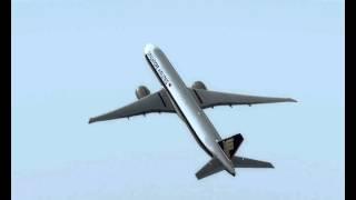 P3D PMDG 777-300 Singapore Airlines foggy landing @ Fly Tampa Dubai