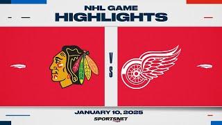 NHL Highlights | Blackhawks vs. Red Wings - January 10, 2025