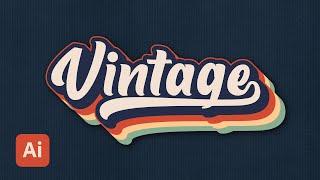 Vintage (Retro) style typography | Adobe Illustrator cc 2022 | Striped Text | Graphic design