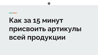 Как за 15 минут присвоить артикулы всей продукции