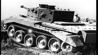 British Centaur and Cromwell tanks and a U.S. M-4 tank are compared using various...HD Stock Footage