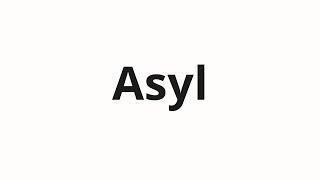 How to pronounce Asyl