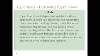 Developing a Quantitative Research Plan: Hypotheses