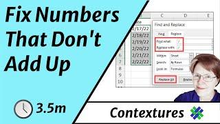 How to Fix Excel Numbers That Don't Add Up