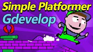 HOW TO MAKE A SIMPLE PLATFORMER GAME IN GDEVELOP  (Best Free Game Engine 2020)