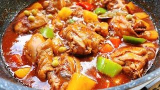 CHICKEN AFRITADA with PINEAPPLE | Subukan mo lagyan na pinya ang afritada! Mas Bongga ang Sarap!