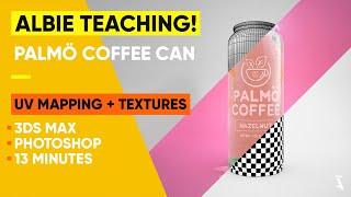 UV Mapping and Texturing - Realistic High Poly coffee can in 3DS Max and Photoshop