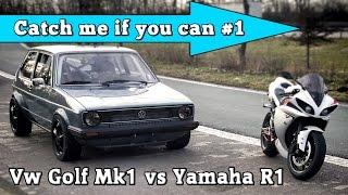 VW Golf Mk1 1056HP vs Yamaha R1 182HP street race Full Version CMIYC#1