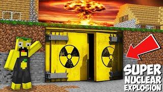 Can I hide FROM A POWERFUL NUCLEAR EXPLOSION INSIDE THIS BUNKER in Minecraft ? SECRET BASE !