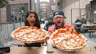 PIZZA OLYMPICS EATING CHALLENGE Vs @Arroncrascall  | RUDYS PIZZARIA | @LeahShutkever