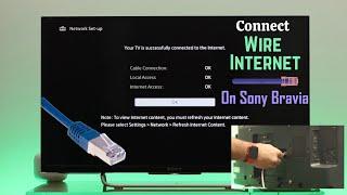 How to Connect Sony Bravia TV To Wired LAN Internet Network! [Setup Ethernet]