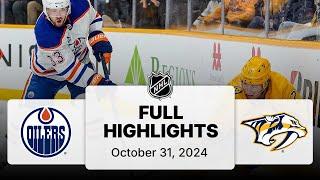 NHL Highlights | Oilers vs. Predators - October 31, 2024