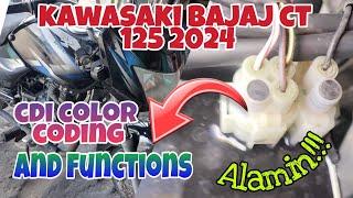 Kawasaki Bajaj CT 125 Year 2024 Model  CDI COLOR CODING and FUNCTIONS. Alamin.