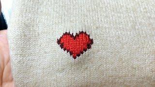 How to Embroider a Love Heart on a Sweater ️