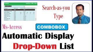 Automatic Display combobox Dropdown in access|search as you type|combobox dropdown