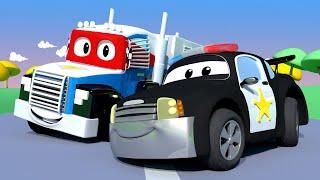 Carl le Super Truck -  Le camion de POLICE - La Ville des Voitures   Dessin animé pour enfants