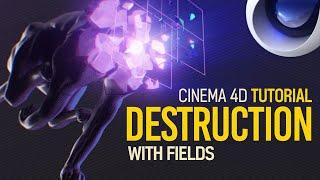 CINEMA 4D Destruction with Fields Easy Tutorial